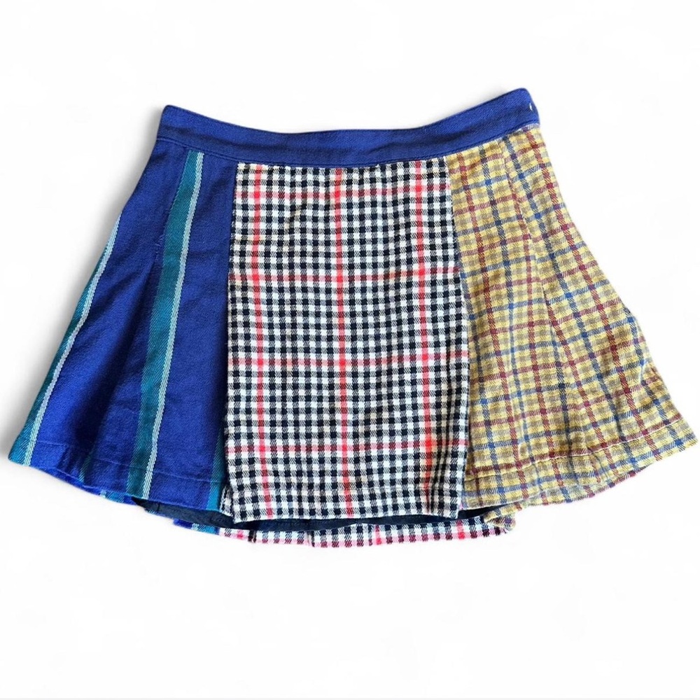 Rowing Blazers Blue and Yellow Plaid Mini Skirt